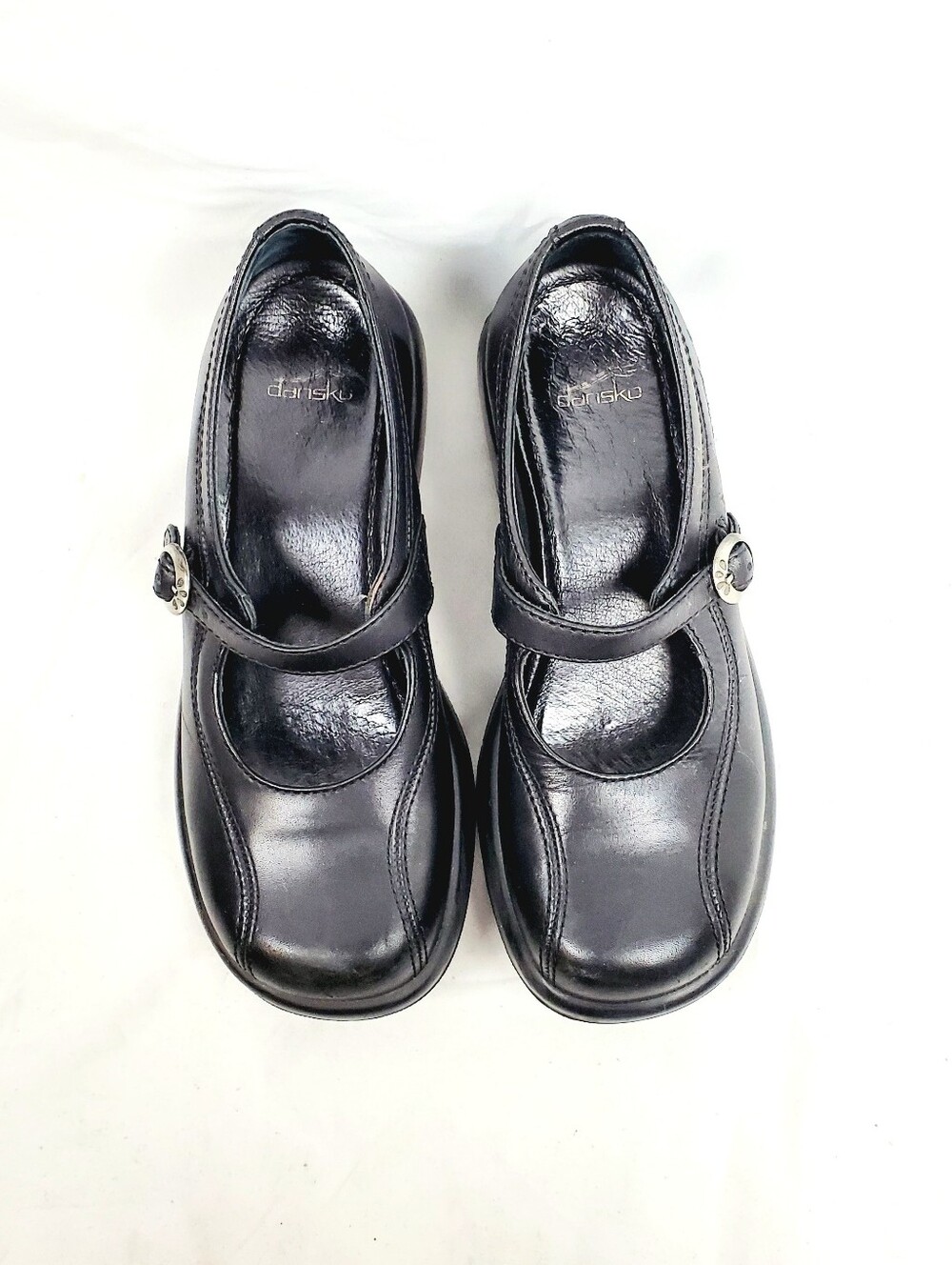 Dansko Chunky Black Leather Platform Mary Jane Shoe - Picture 2 of 11